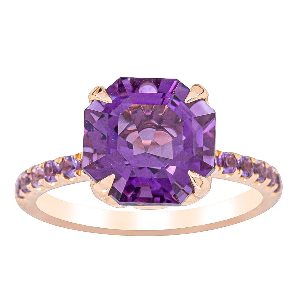 18ct Rose Gold Amethyst Octavus Ring