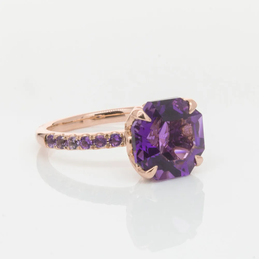 18ct Rose Gold Amethyst Octavus Ring