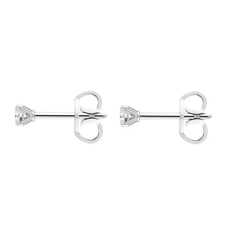 18ct White Gold 0.20ct Diamond Claw Set Solitaire Stud Earrings