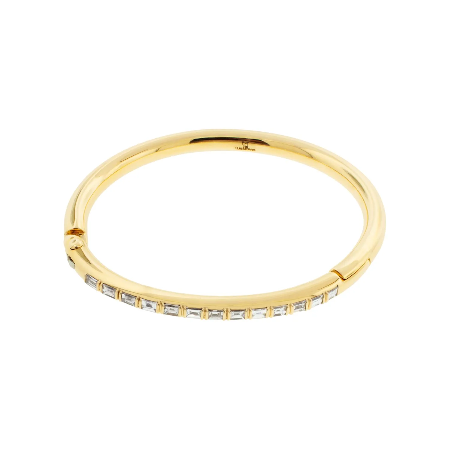 18K Gold Carabiner Bracelet with White Diamonds- 5mm