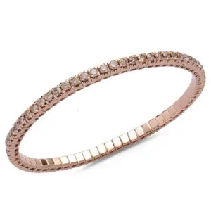 18K Stretch Round Champagne Diamond Tennis Bracelet, 6.75-16.2 Carats (Copy)