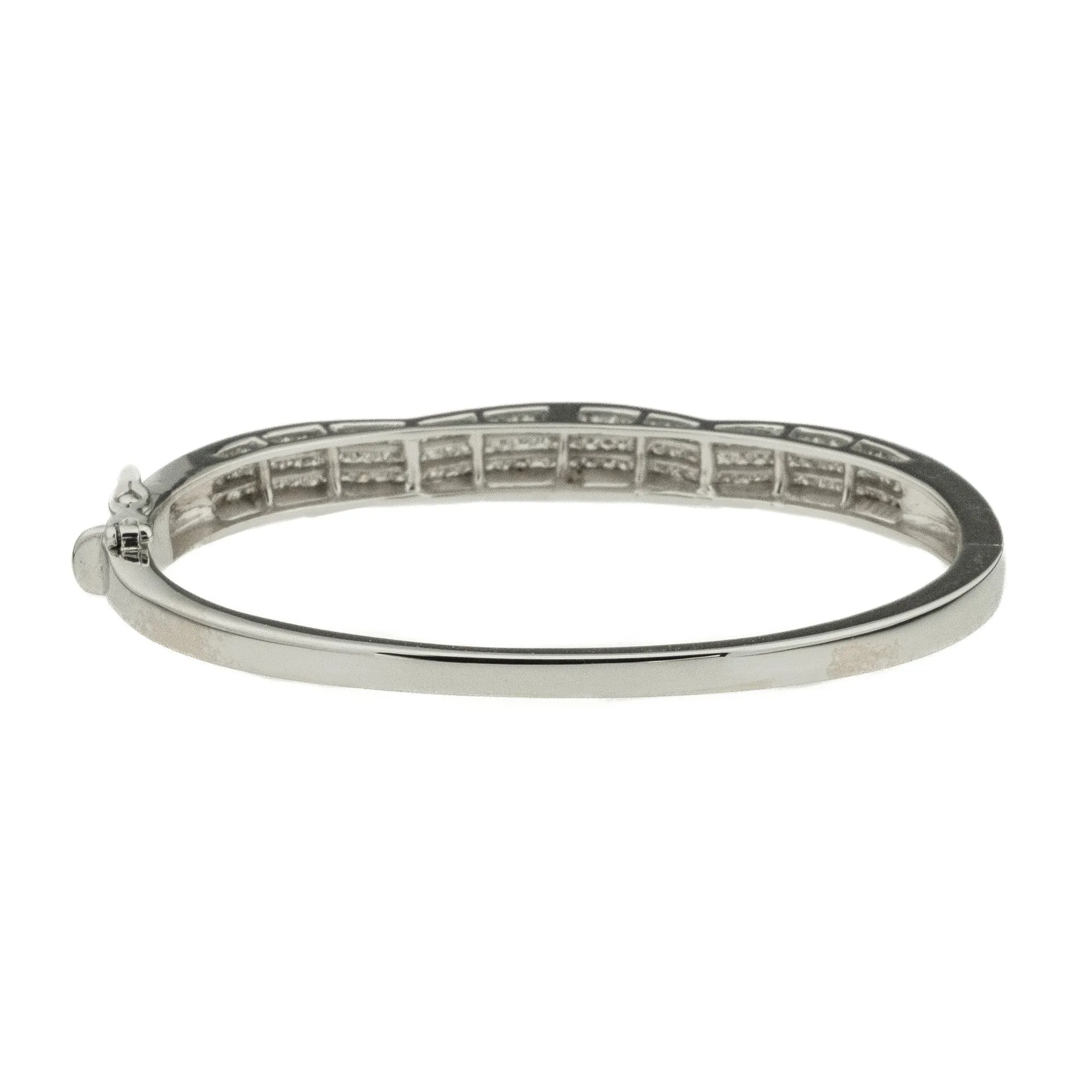 2.00ctw Diamond Invisible Set Bangle Bracelet in 14K White Gold