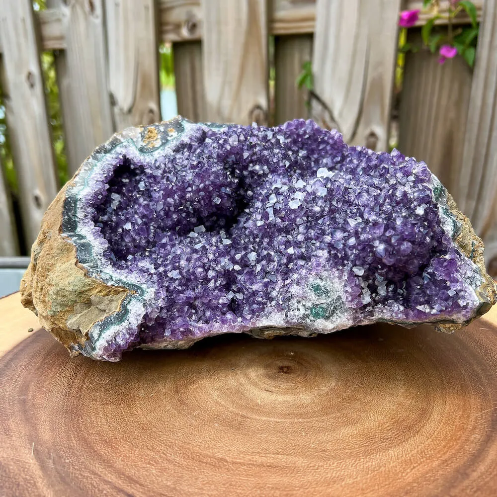 7 lbs 10.8 oz - Druzy Amethyst Cluster with Calcite #G