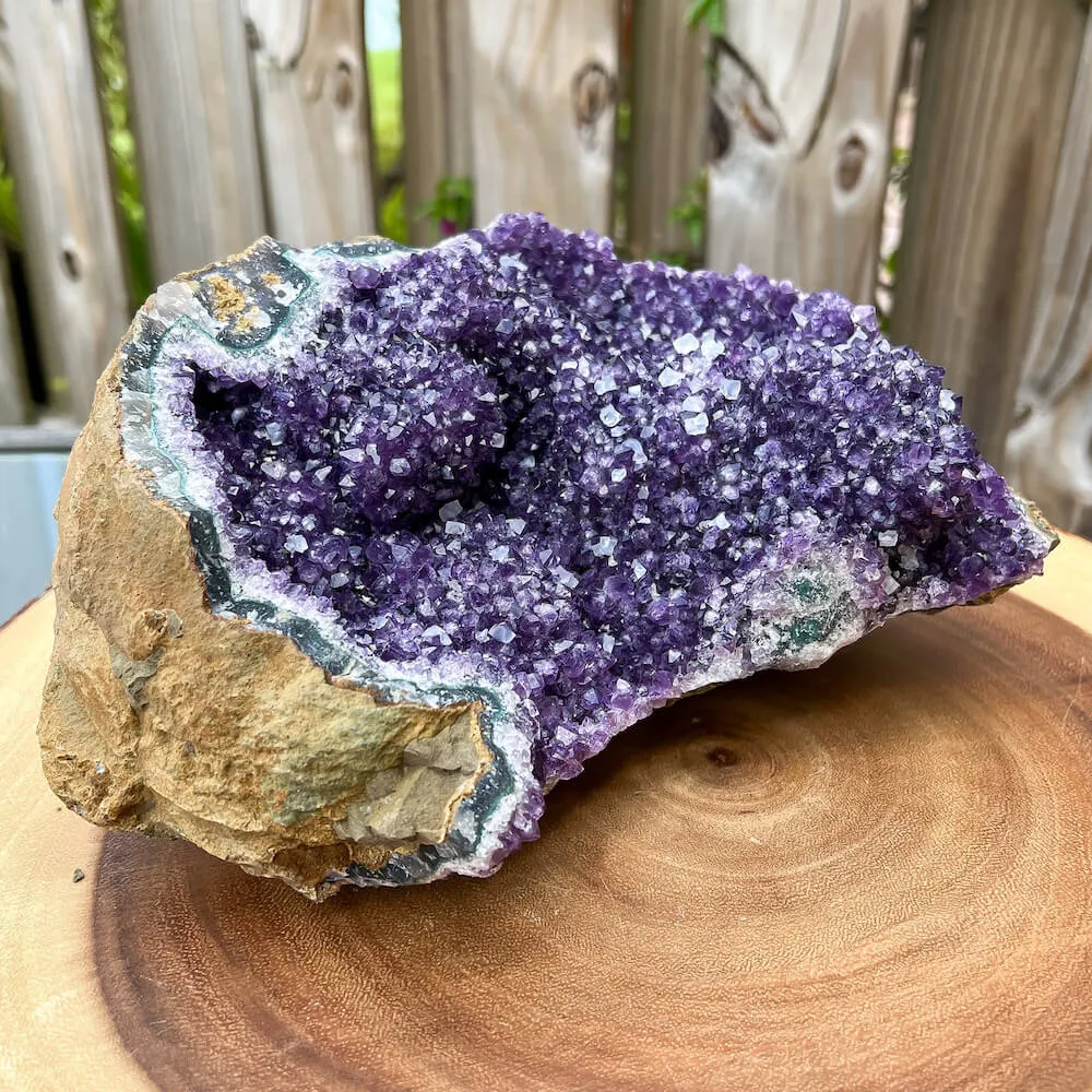 7 lbs 10.8 oz - Druzy Amethyst Cluster with Calcite #G