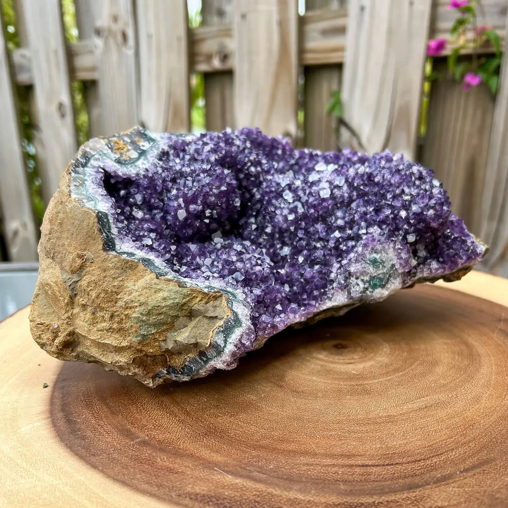 7 lbs 10.8 oz - Druzy Amethyst Cluster with Calcite #G