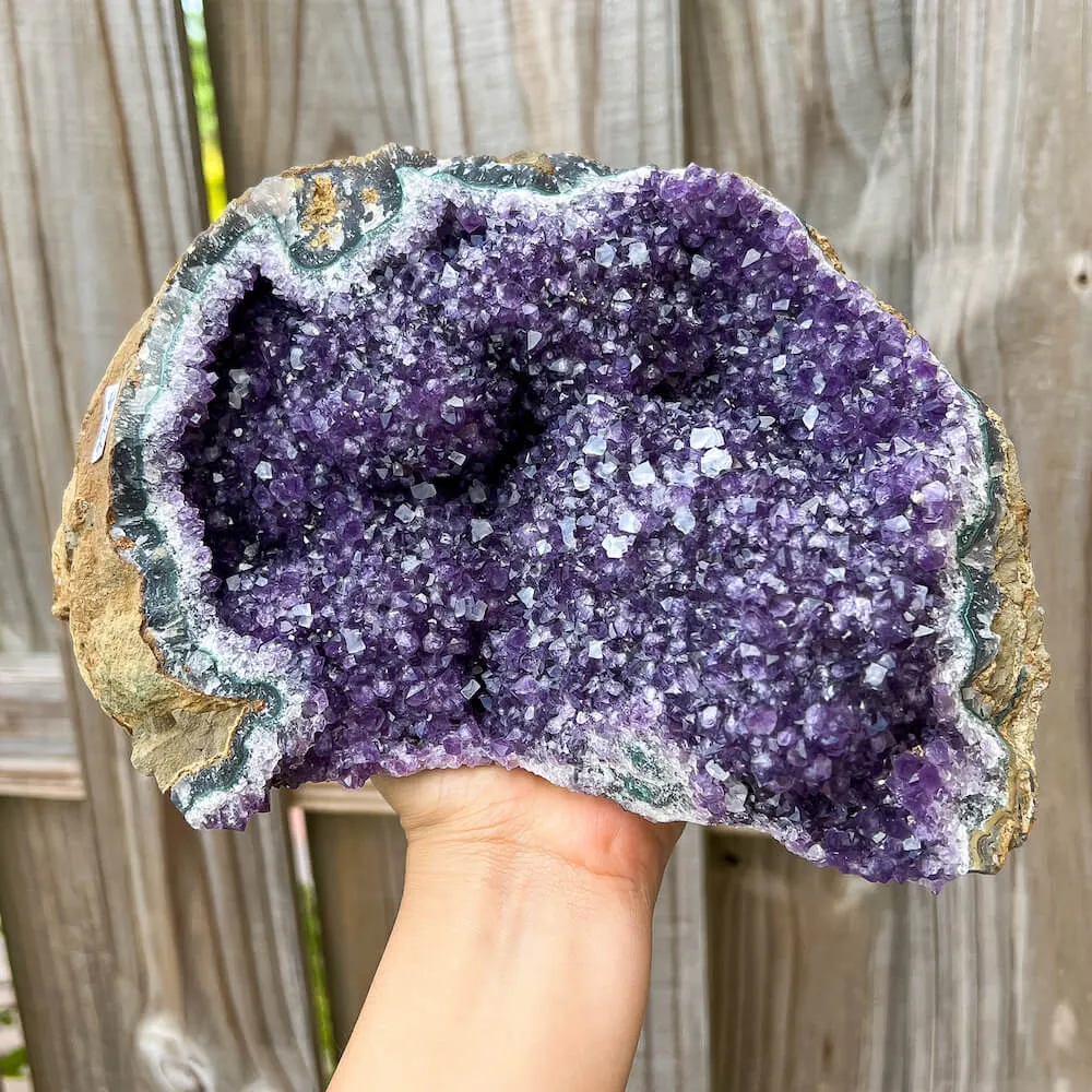 7 lbs 10.8 oz - Druzy Amethyst Cluster with Calcite #G