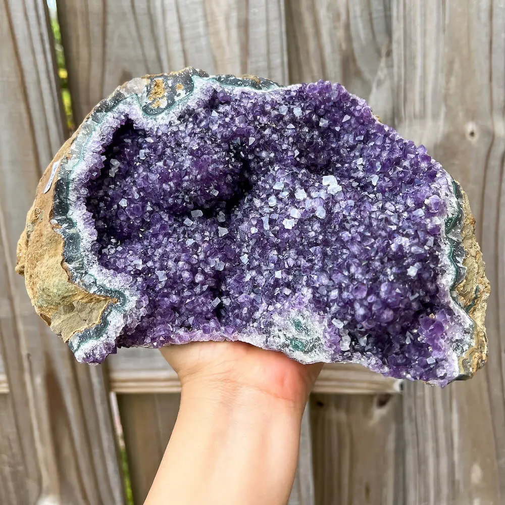 7 lbs 10.8 oz - Druzy Amethyst Cluster with Calcite #G