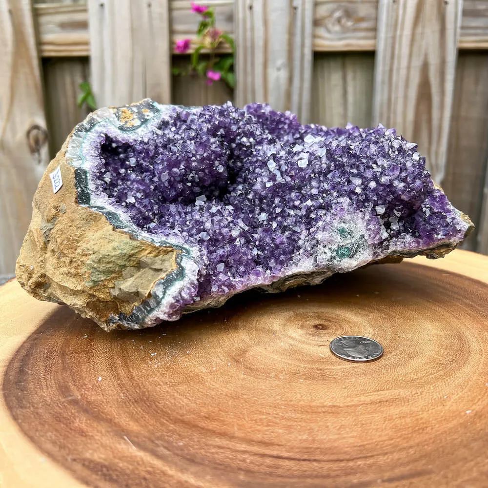 7 lbs 10.8 oz - Druzy Amethyst Cluster with Calcite #G