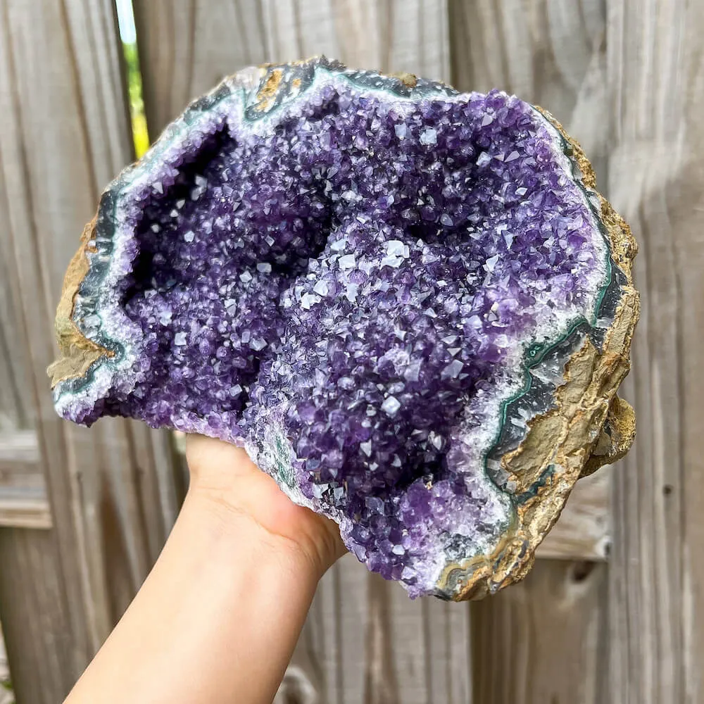 7 lbs 10.8 oz - Druzy Amethyst Cluster with Calcite #G