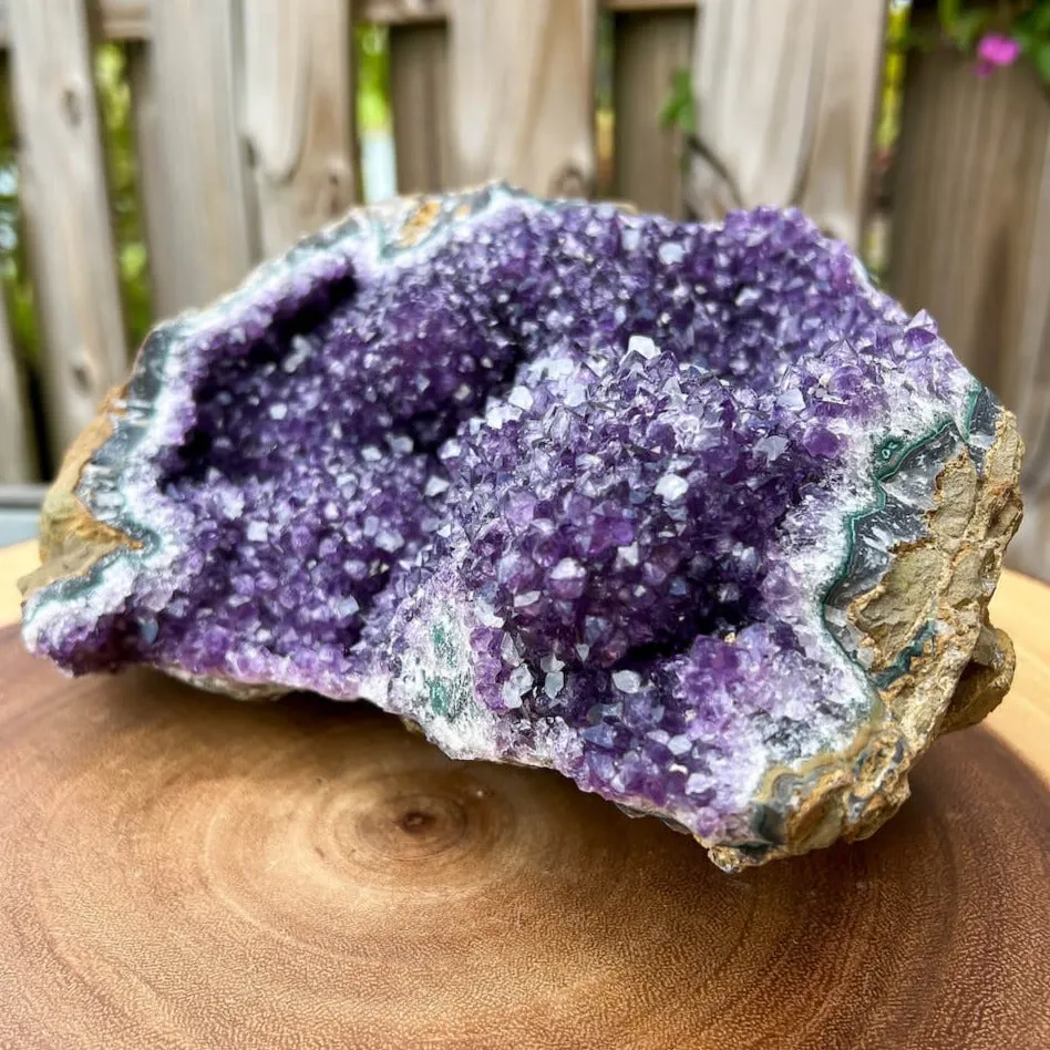 7 lbs 10.8 oz - Druzy Amethyst Cluster with Calcite #G