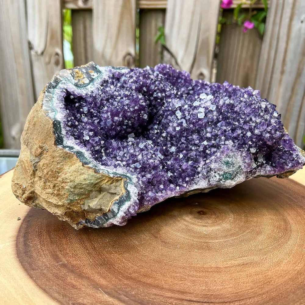 7 lbs 10.8 oz - Druzy Amethyst Cluster with Calcite #G