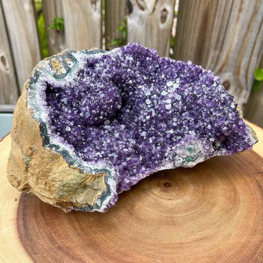 7 lbs 10.8 oz - Druzy Amethyst Cluster with Calcite #G