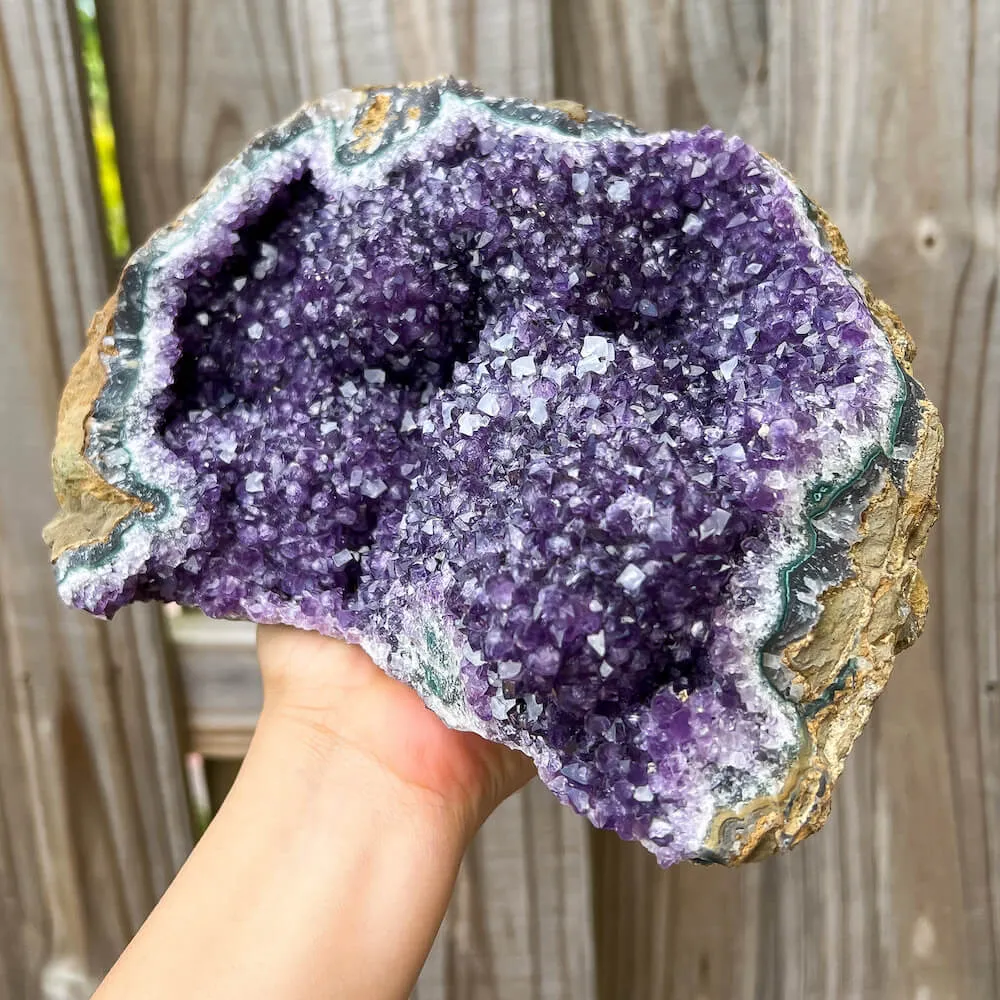 7 lbs 10.8 oz - Druzy Amethyst Cluster with Calcite #G