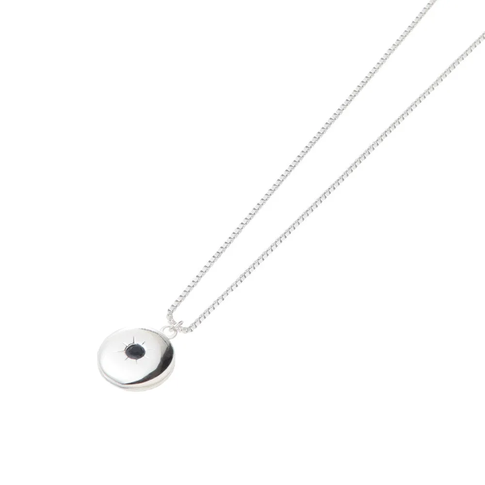 925 Silver Plated Circle Locket Slider Necklace