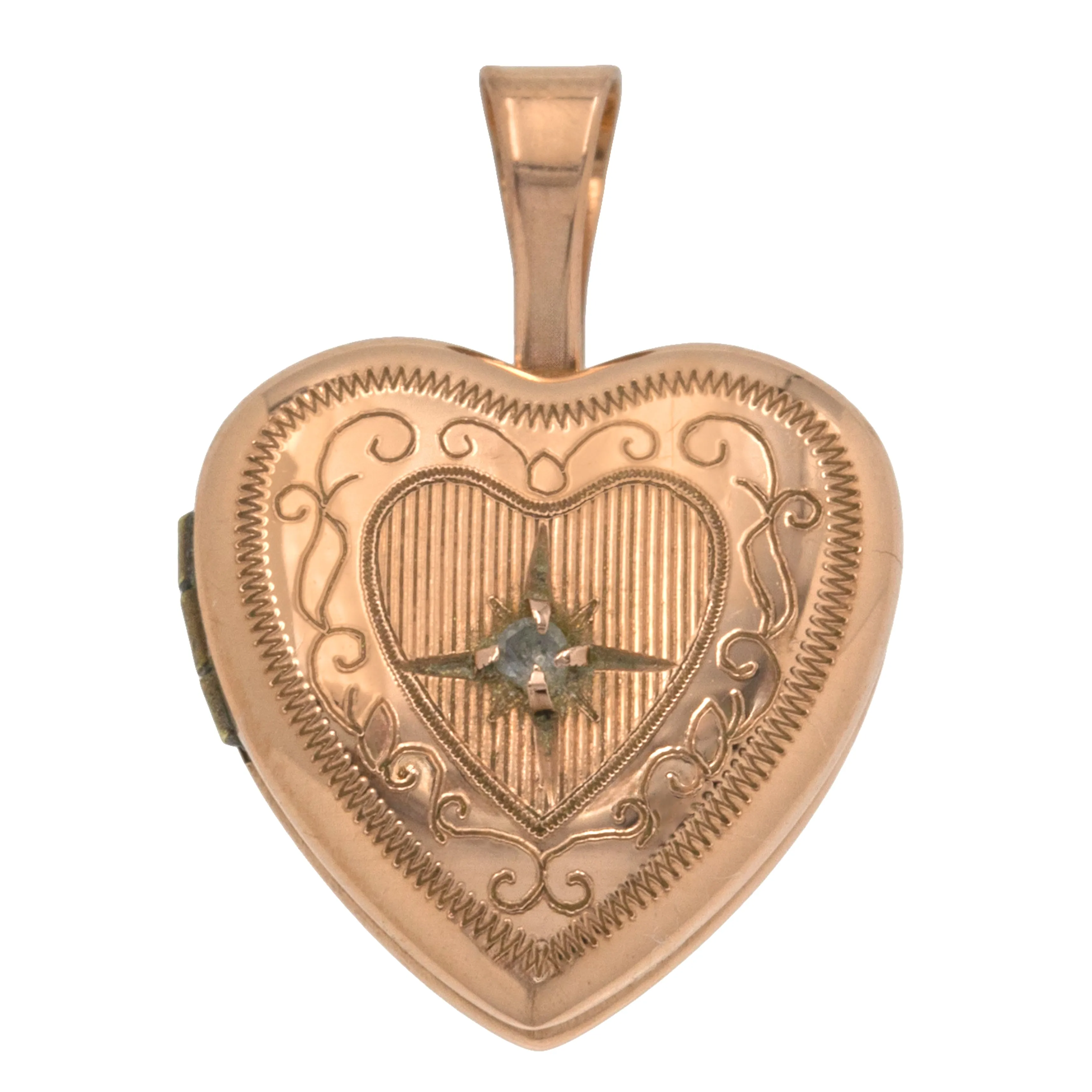 9ct Gold Diamond Heart Locket