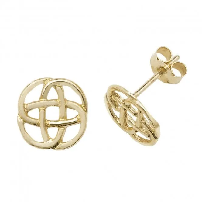 9ct Yellow Gold Celtic Stud Earrings ES543