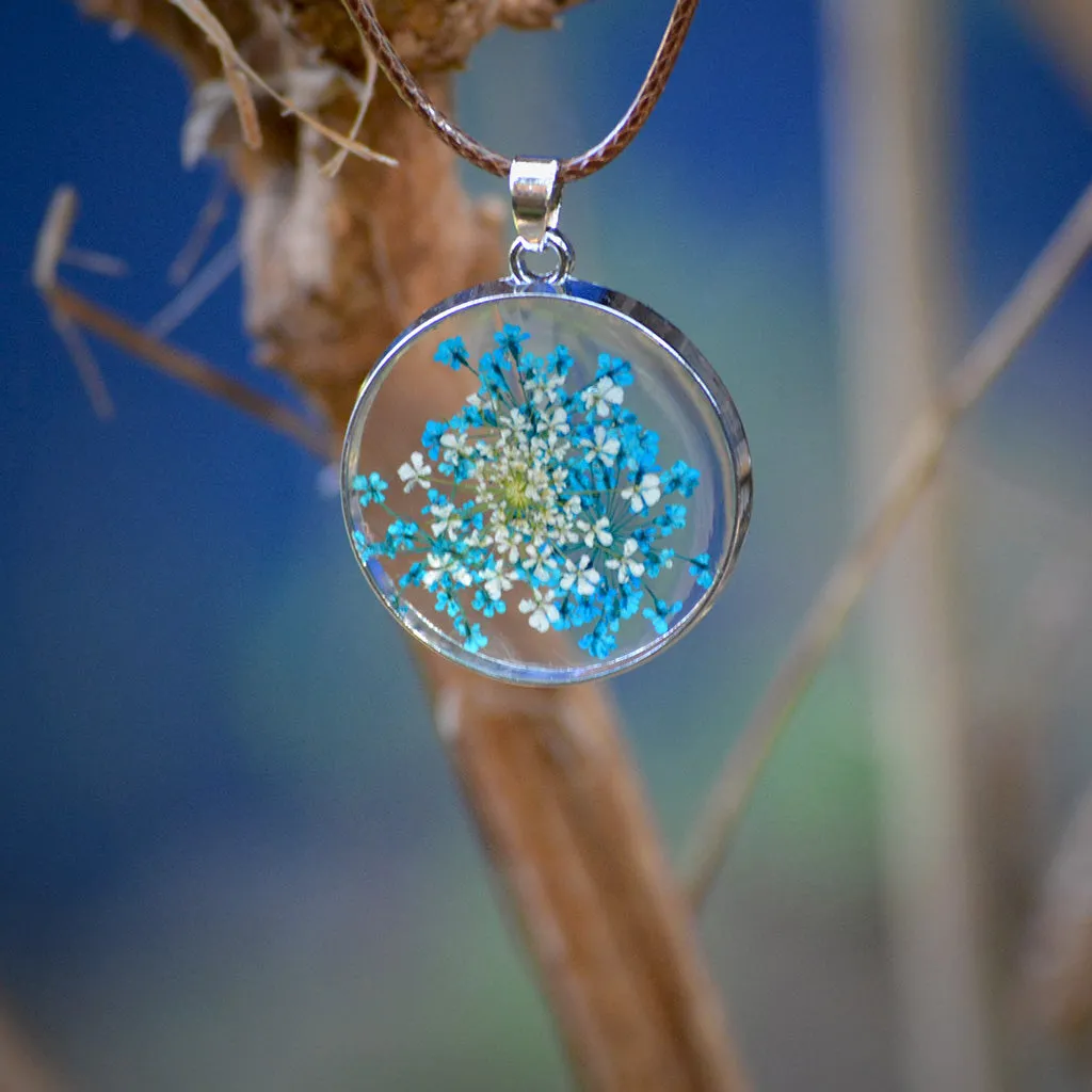 A Briny Splash Real Dried Flower Necklace