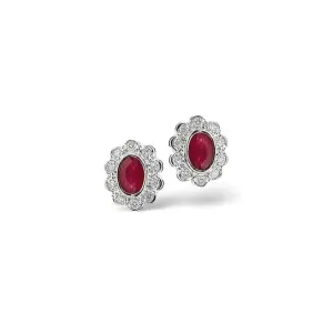 Acotis Diamonds 18K White Gold 0.20ct Diamond Ruby Earrings DCE06-RW