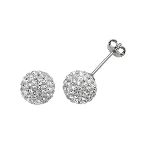 Acotis Silver Crystal Ball Stud Earrings G5473