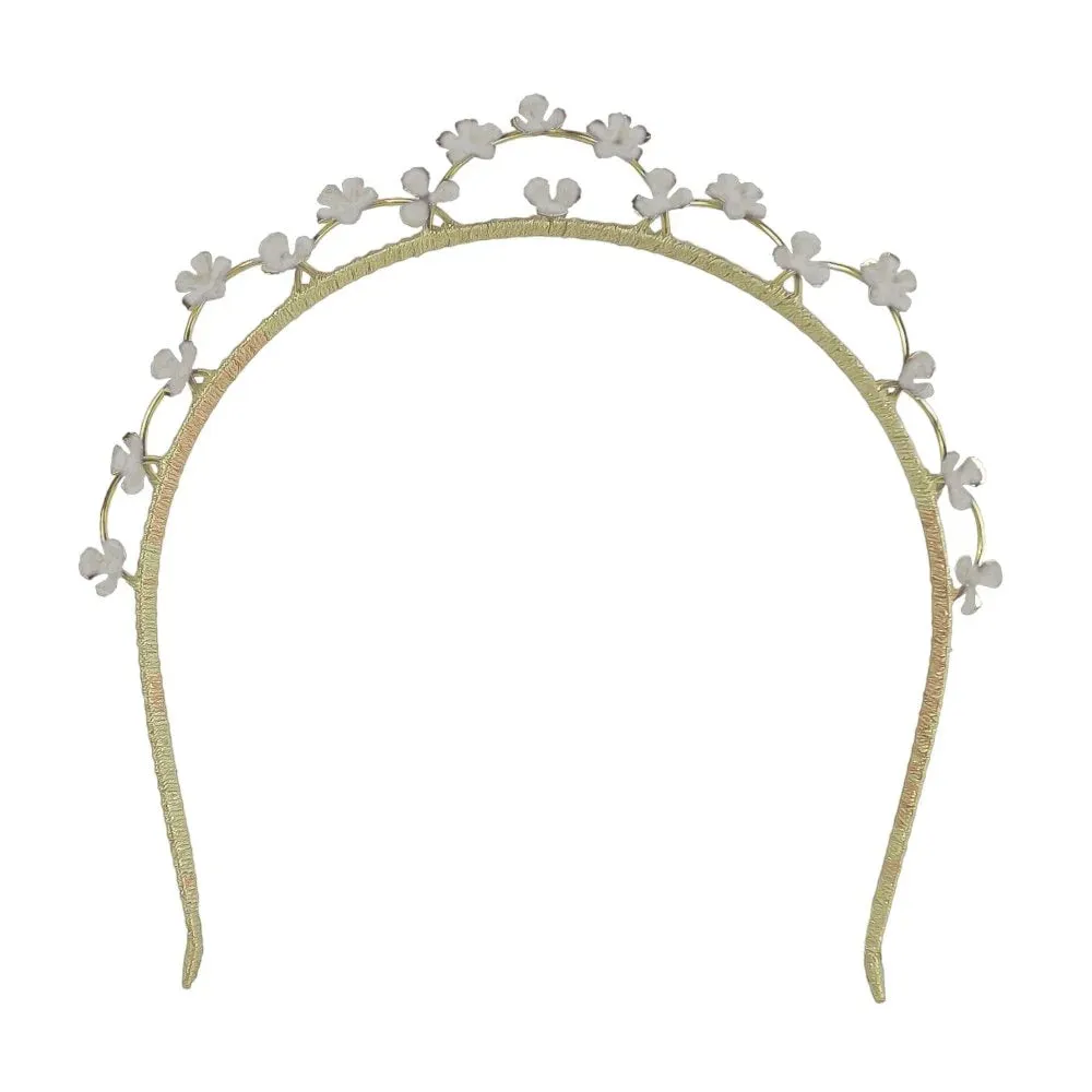 A'el Este - Valencia - Bridal Floral Crown - White & Gold