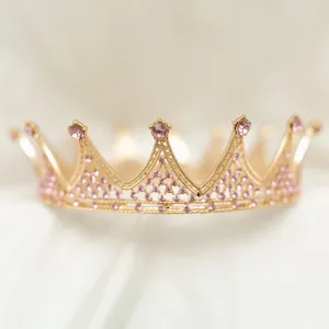 Alex's Crown in Gold & Pink Color Crystals