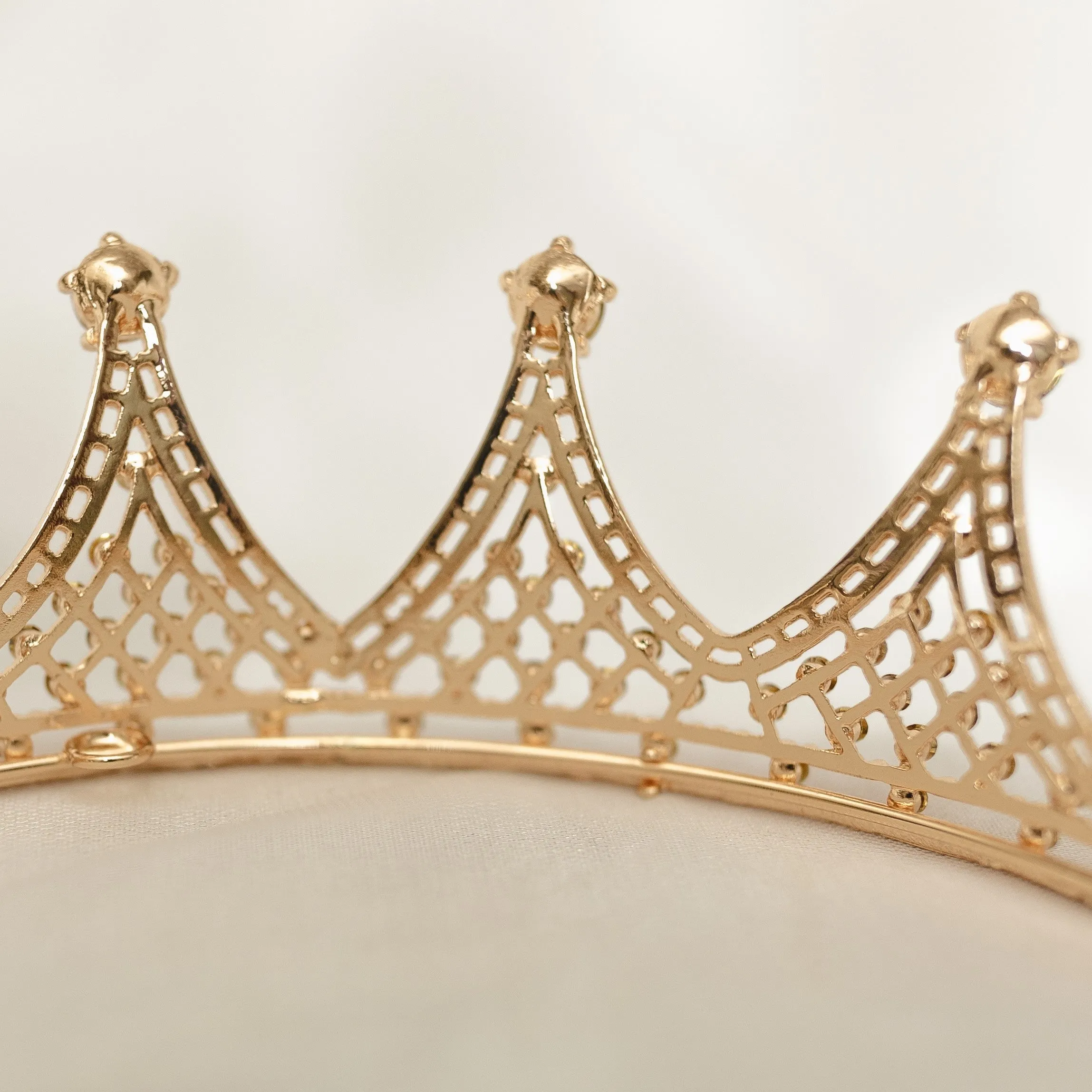 Alex's Crown in Gold & Pink Color Crystals