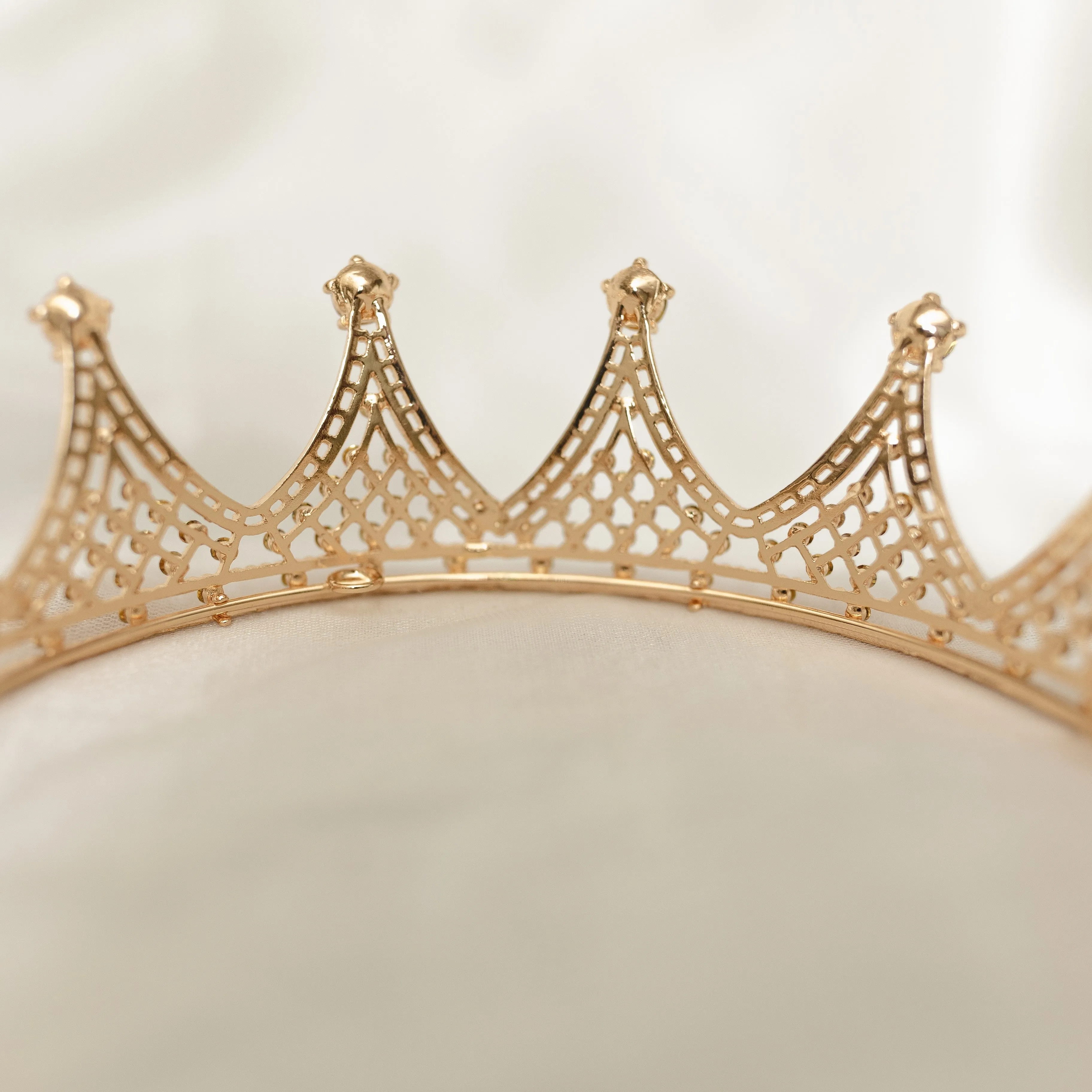 Alex's Crown in Gold & Pink Color Crystals