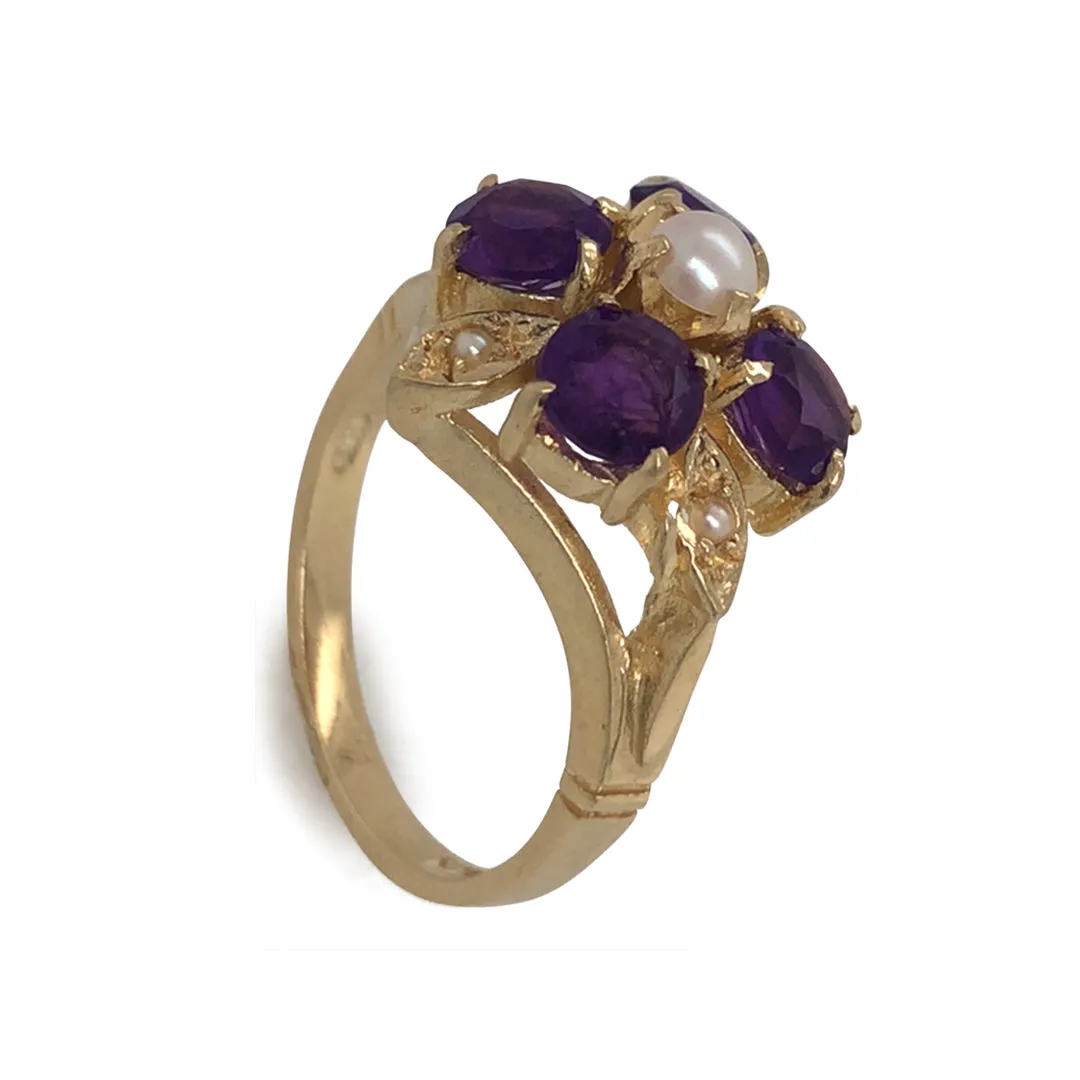 Amethyst & Pearl Ring