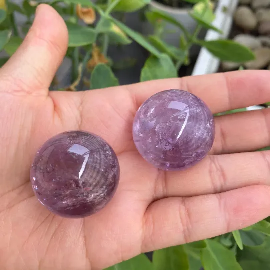 Amethyst Crystal Sphere, Gemstone Balls, 1.1 inches Amethyst Stone, Deep Purple, Small Amethyst Stone, Balancing Gemstone, Healing Crystal