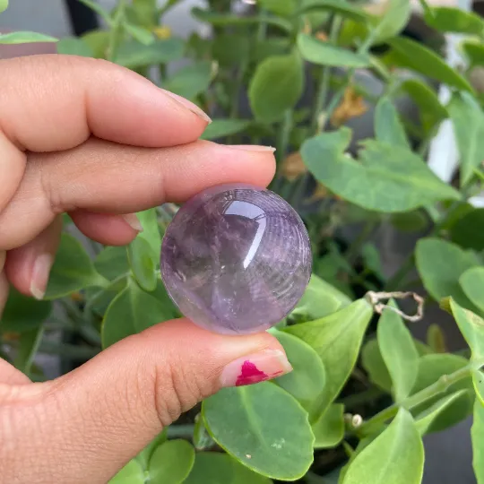 Amethyst Crystal Sphere, Gemstone Balls, 1.1 inches Amethyst Stone, Deep Purple, Small Amethyst Stone, Balancing Gemstone, Healing Crystal