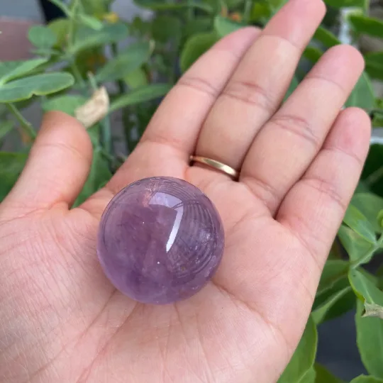 Amethyst Crystal Sphere, Gemstone Balls, 1.1 inches Amethyst Stone, Deep Purple, Small Amethyst Stone, Balancing Gemstone, Healing Crystal