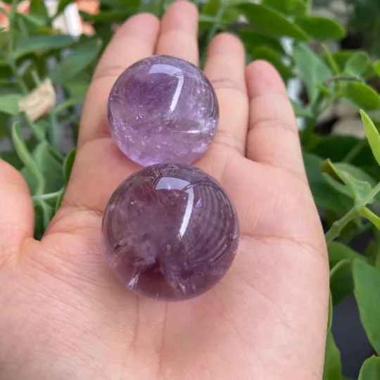 Amethyst Crystal Sphere, Gemstone Balls, 1.1 inches Amethyst Stone, Deep Purple, Small Amethyst Stone, Balancing Gemstone, Healing Crystal