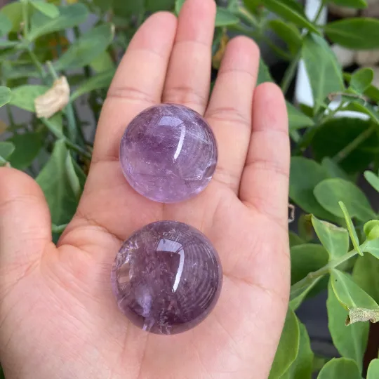 Amethyst Crystal Sphere, Gemstone Balls, 1.1 inches Amethyst Stone, Deep Purple, Small Amethyst Stone, Balancing Gemstone, Healing Crystal