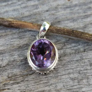 Amethyst Pendant with rainbow inclusion (#2)