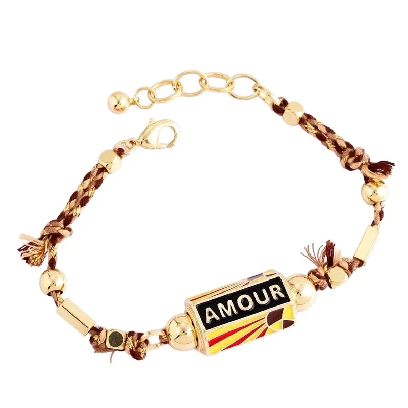 Amour Locket Bracelet Brown