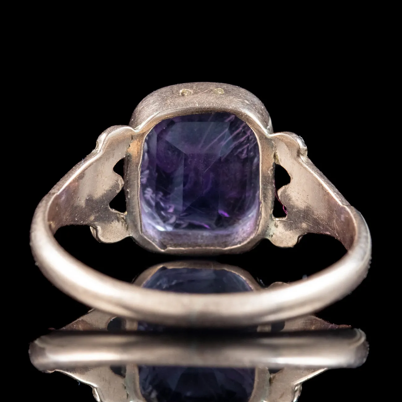 Antique Edwardian Amethyst Intaglio Seal Ring Dated 1915