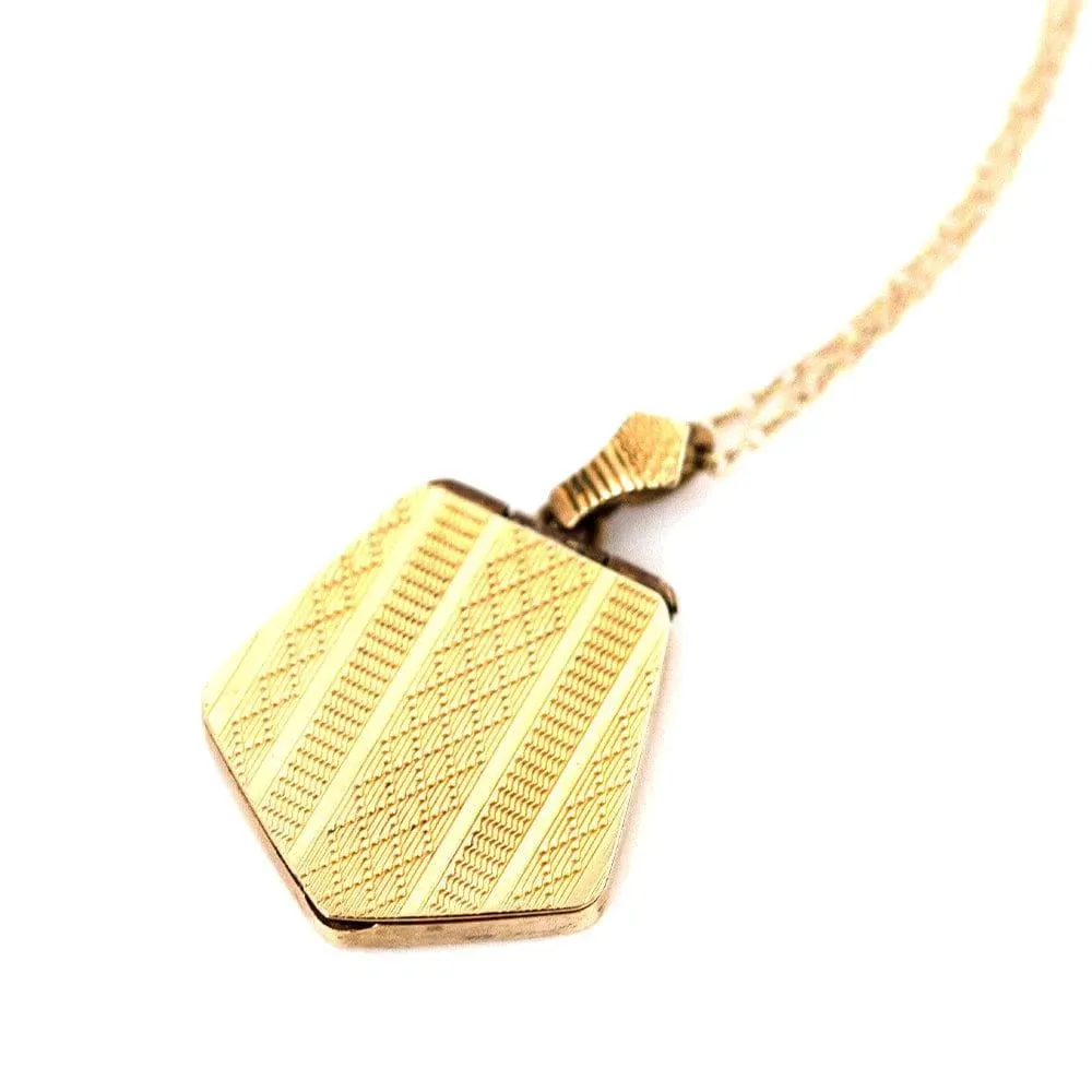 Art Deco 9ct Gold Locket Necklace