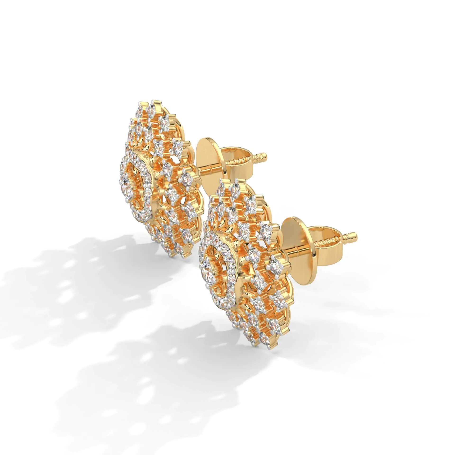 Audrey Silver Stud Earrings | 22KT Gold Vermeil