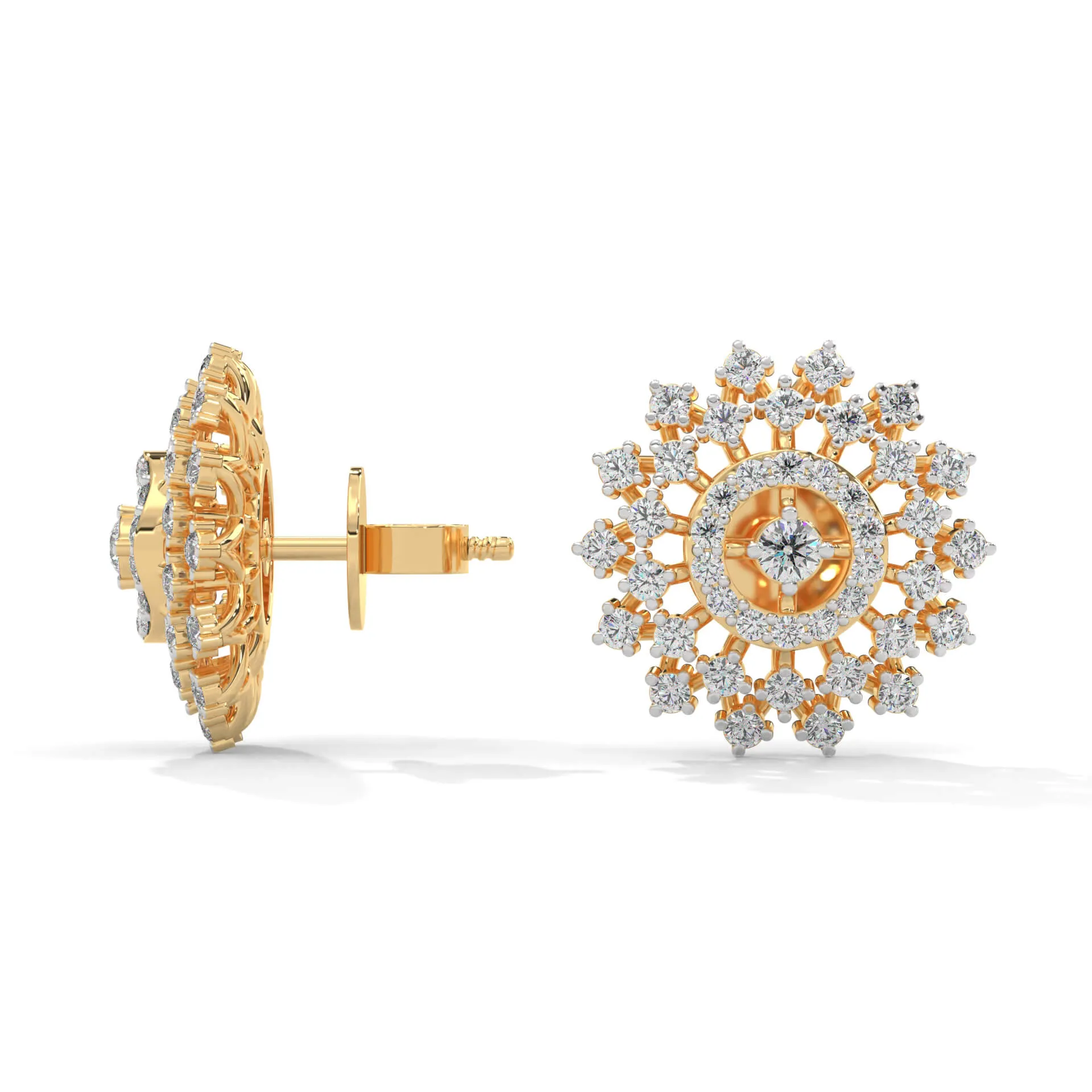 Audrey Silver Stud Earrings | 22KT Gold Vermeil