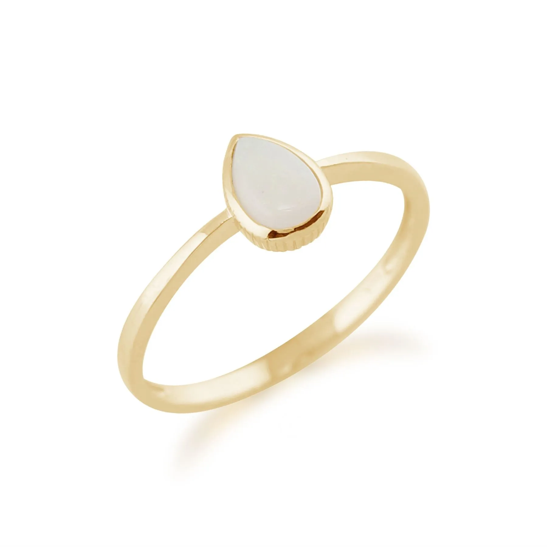 Birnenförmiger Opal Ring in 9ct Gelb Gold