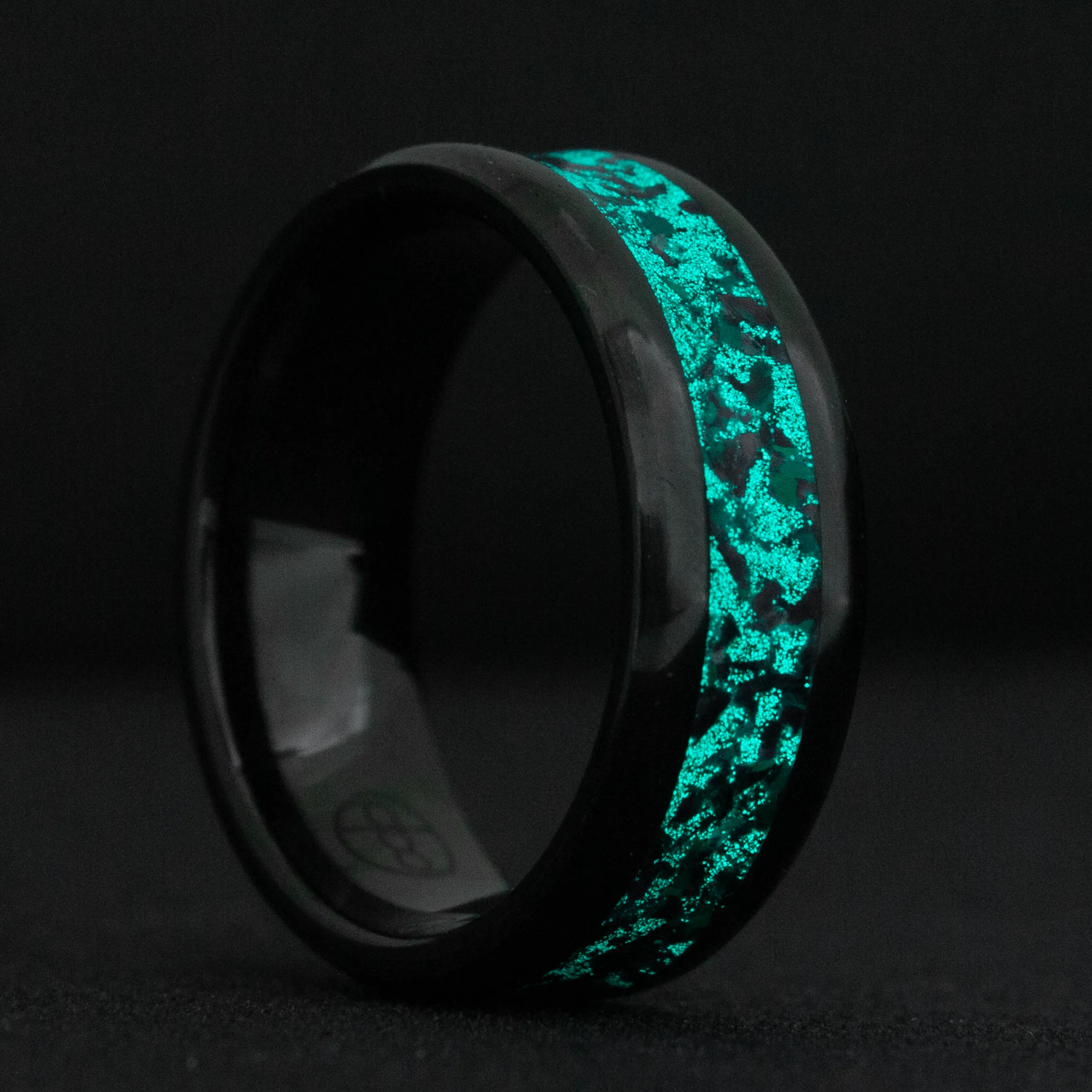 Black Emerald Opal Glowstone Ring