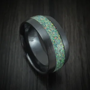 Black Titanium and Opal Custom Made Men's Band