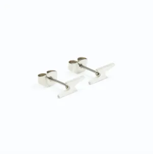 Bolt Stud Earrings - Silver