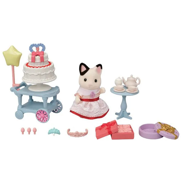 Calico Critters Party Time Playset with Tuxedo Cat Girl