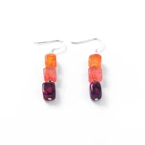 Carrie Elspeth Warm Rainbow Agate Cubes Earrings