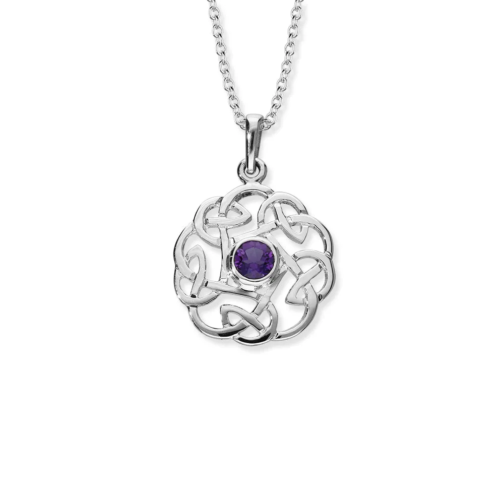 Celtic Silver Pendant CP11 Amethyst