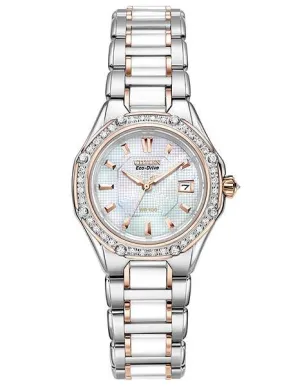 Citizen Ladies Signature Octavia 41 Diamond Dress Watch - Two-Tone Ceramic