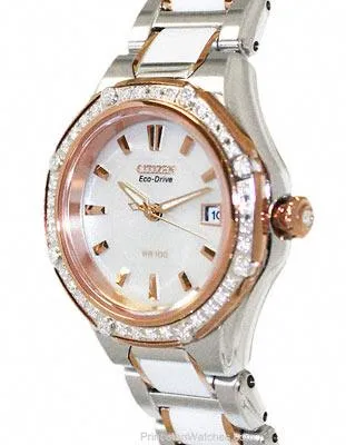 Citizen Ladies Signature Octavia 41 Diamond Dress Watch - Two-Tone Ceramic