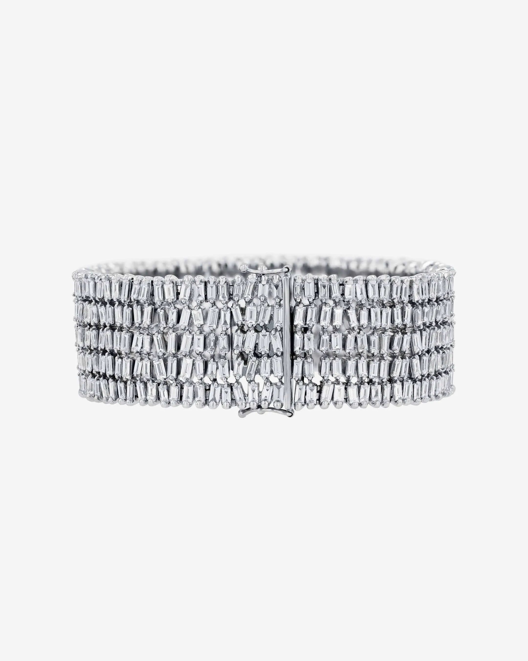 Classic Diamond Five Row Full Baguette Tennis Bracelet