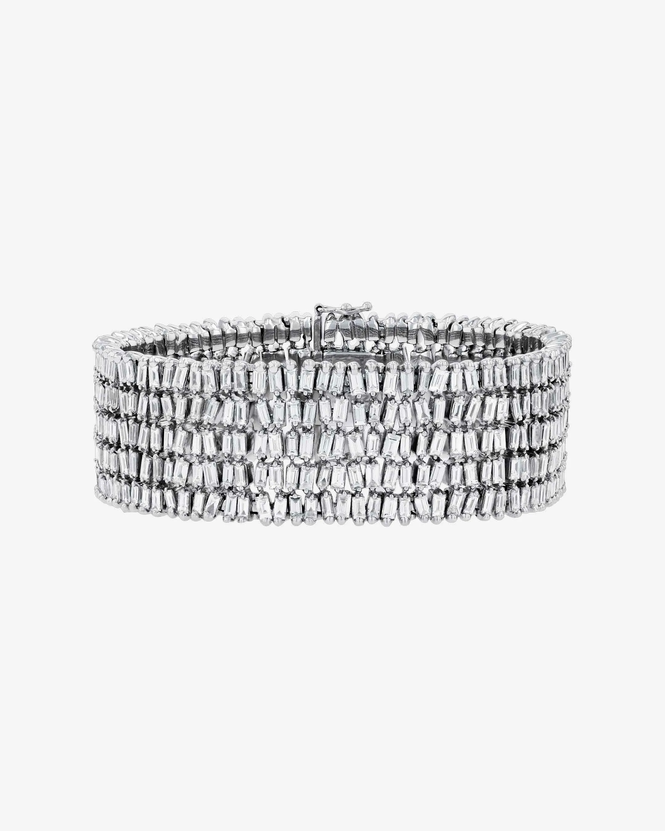 Classic Diamond Five Row Full Baguette Tennis Bracelet